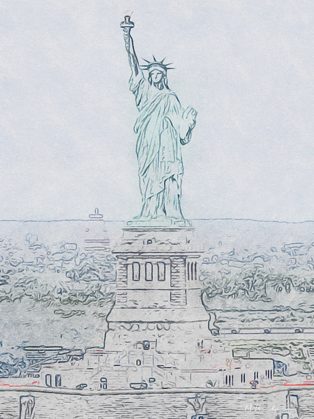 Liberty in Line Print