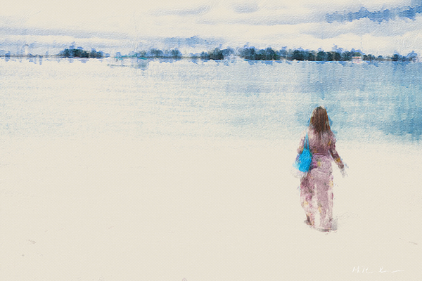 Solitude by the Shore   Print