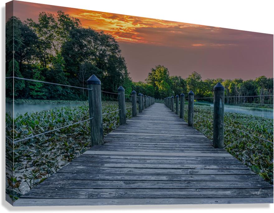 Sunset Serenity on the Boardwalk Canvas Print