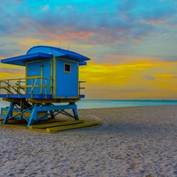 Sunset at Miami Beach Lifeguard Tower