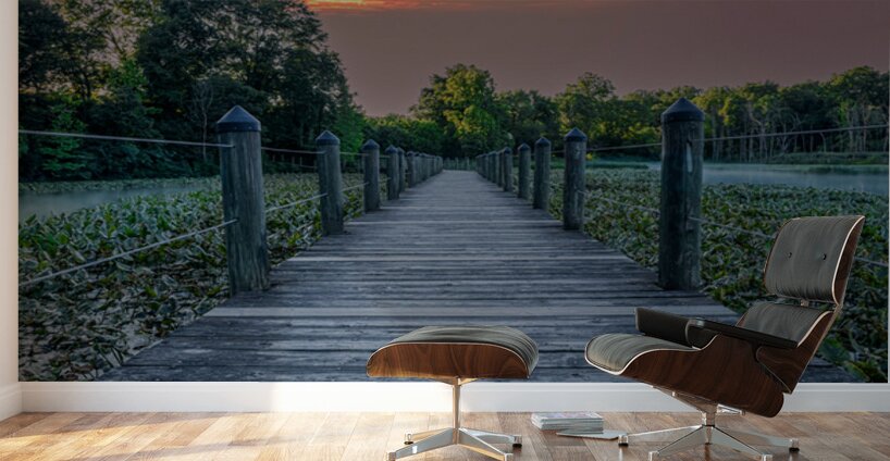 Sunset Serenity on the Boardwalk Wall Murals